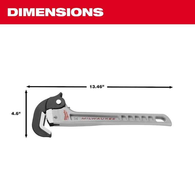 Milwaukee 14 in. Self-Adjusting Aluminum Pipe Wrench - 48-22-7414