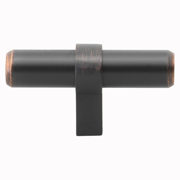 Gliderite Hardware 2-1/4 in. Oil Rubbed Bronze Solid Steel Cabinet T-Knob - 4002-T-ORB, 10PK - 4002-T-ORB-10