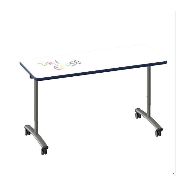 Correll Rectangle Premium Sit To Stand Dry Erase Flip Top Table, 60 in W, 28 in to 38 in H - FTS2460DE-80-14-37