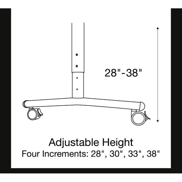Correll Rectangle Premium Sit To Stand Dry Erase Flip Top Table, 60 in W, 28 in to 38 in H - FTS2460DE-80-14-37
