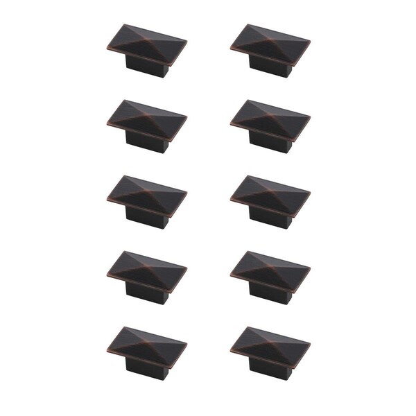 Plaza 2 in. Perry Oil-Rubbed Bronze Rectangle Knob, Set of 10 - PL2952348