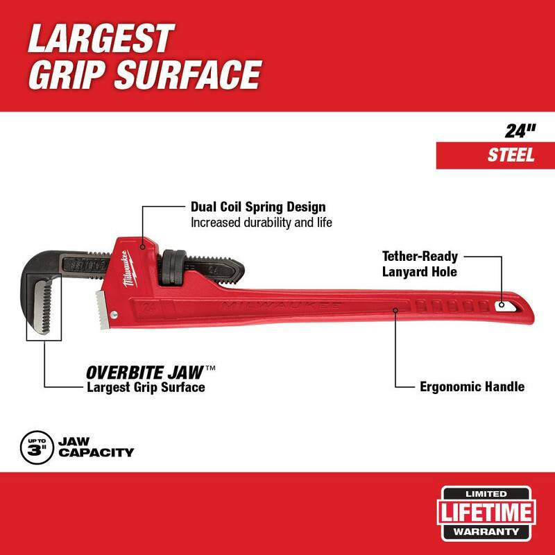 Milwaukee 24 in. Steel Pipe Wrench - 48-22-7124