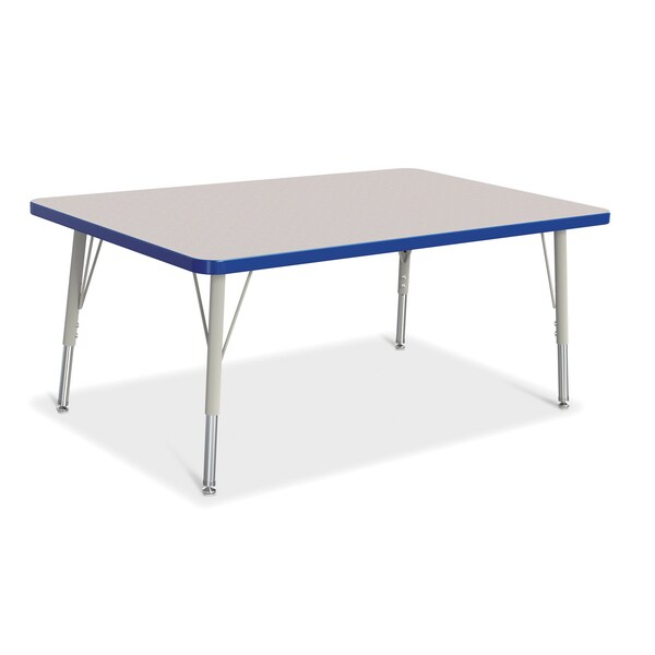 Jonti-Craft Berries Rectangle Activity Table, 30 in. x 48 in., E-height, Freckled Gray/Blue/Gray - 6473JCE003