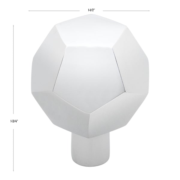 Gliderite Hardware 1-1/2 in. Faceted Knob Polished Chrome, 5PK - 5826-PC-5