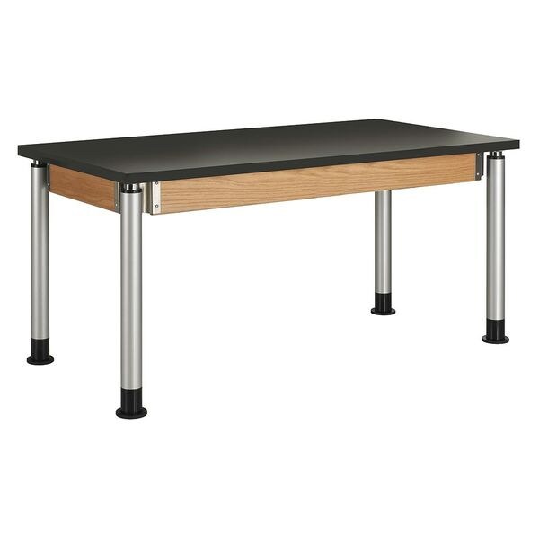 Diversified Spaces Rectangle Adjustable Table, 60" W, 32" L, 42" H, Phenolic Resin Top, black - P8144K