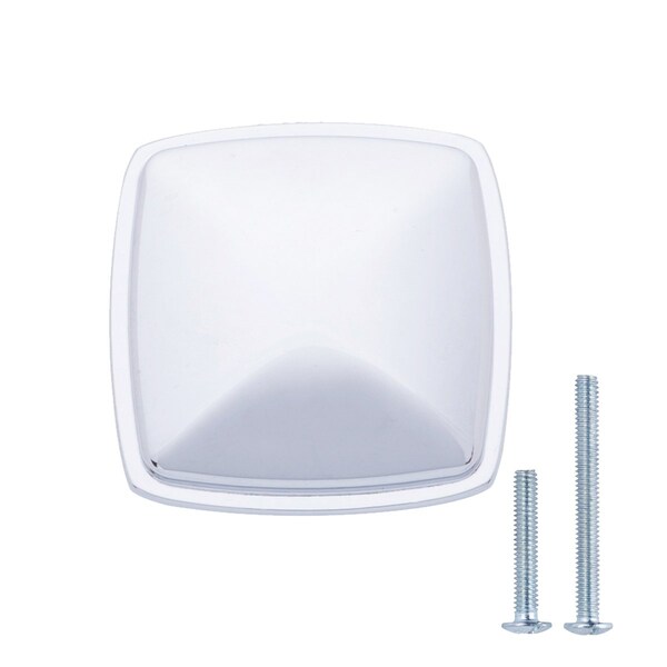 South Main Hardware Traditional Square Cabinet Knob, 1.25" Diameter, Polished Chrome, 10PK - SH3056-PC-10
