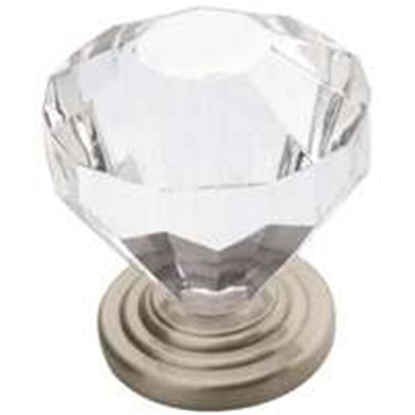 Gardencare 14303G10 1.25 in. Knob Crystal, Satin Nickel - GA872018