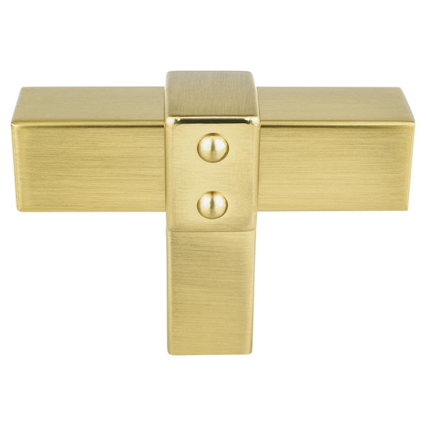 Berenson Hardware 2 in. Rivet Rebel T-Shape Cabinet Knob, Modern Brushed Gold - 5102-4MDB-P
