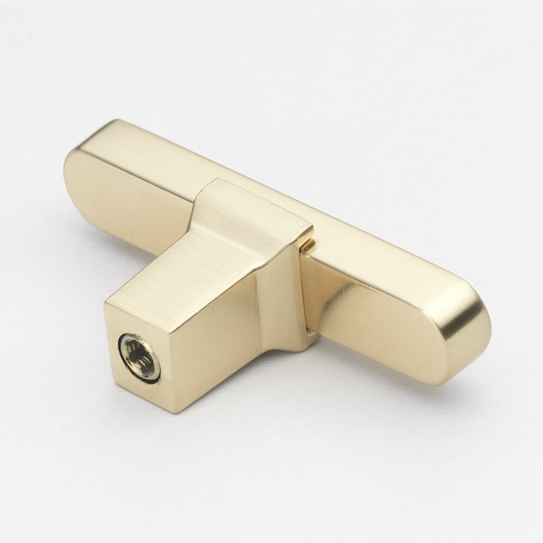 Gliderite Hardware 2-1/4 in. Center to Center Solid Flat T Knob Champagne Gold, 25PK - 4842-T-CHPG-25