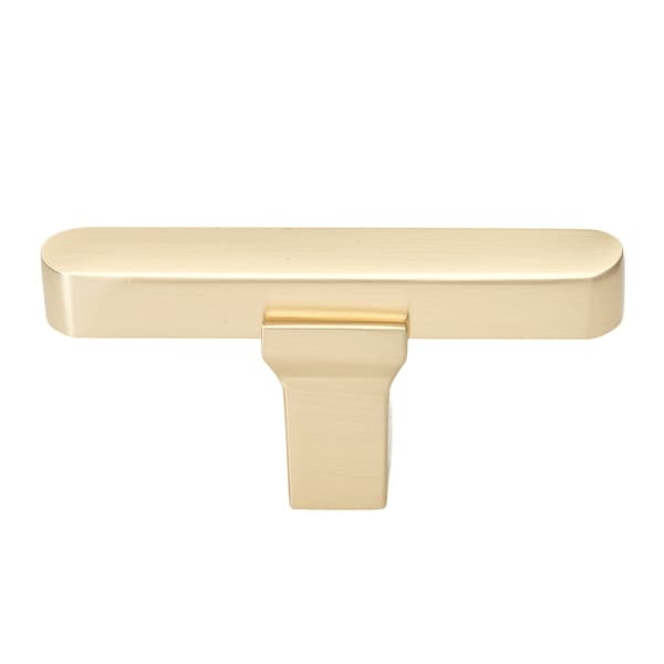 Gliderite Hardware 2-1/4 in. Center to Center Solid Flat T Knob Champagne Gold, 25PK - 4842-T-CHPG-25
