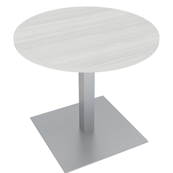 Skutchi Designs 34 in W, 34 in L, 29 in H, Engineered Wood Top, White - HAR-RD-34-POST-WHCYPRESS