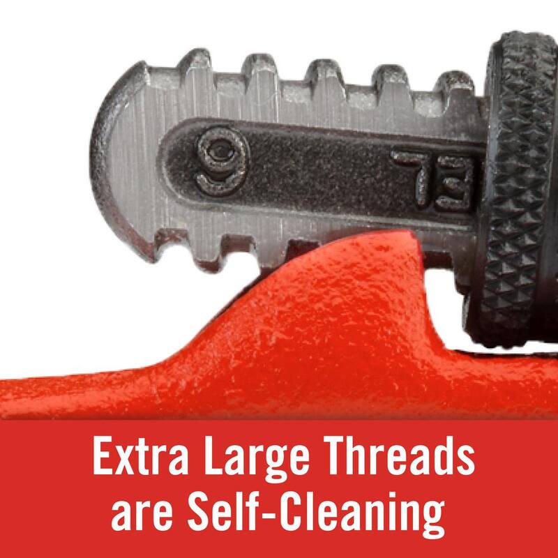 Llave de tubo RIDGID de 12 pulgadas con mordazas lisas y estrechas para capacidad de tubo de 3/8 a 2-5/8 pulgadas - 31400
