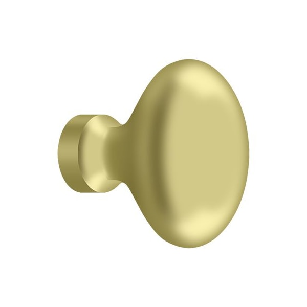 Deltana Knob, Oval/Egg Shape Bright Brass - KE125U3