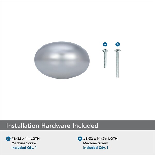 Amerock Vaile 1-3/8 in 35 mm Length Polished Chrome Cabinet Knob, 10PK - 10BX5301426