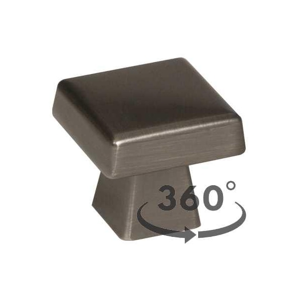 Amerock BP55273GM 1-1/2" (38 mm) Blackrock Oversized Square Cab Knob Gunmetal - BP55273GM