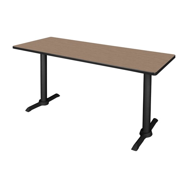 Regency Cain T-Base Training Seminar Table, 66 in W, 24 in L, Noble Oak - MTRCT6624NO
