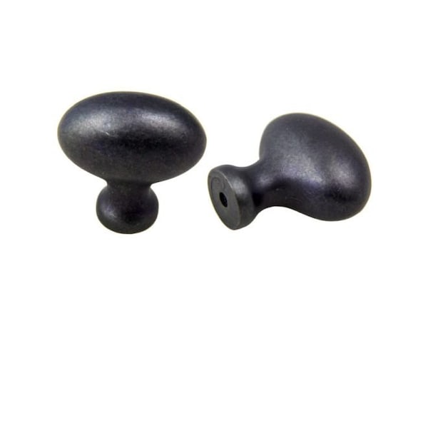 Crown 1-5/8" Football Cabinet Knob Weathered Black Finish - CHK83991DACM