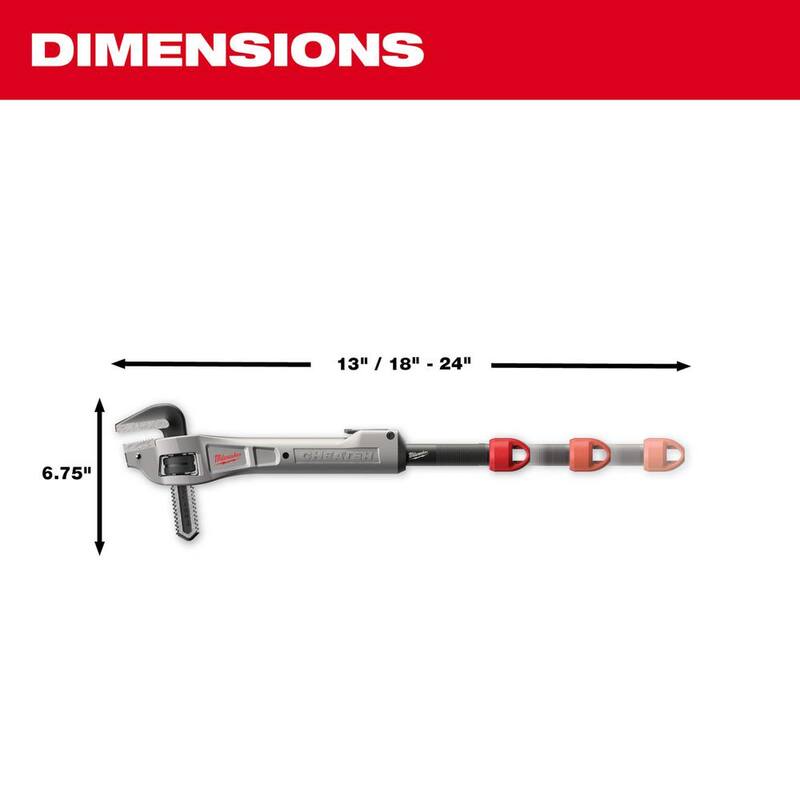 Llave de tubo de aluminio offset adaptable Milwaukee CHEATER - 48-22-7322