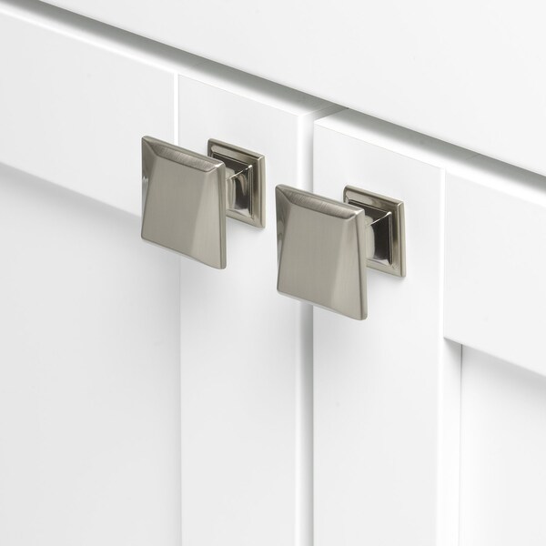 Gliderite Hardware 1-1/4 in. Square Twisted Knob Satin Nickel, 5PK - 5865-SN-5