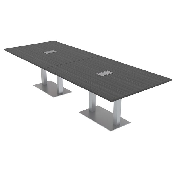 Skutchi Designs 45 in W, 120 in L, 29 in H, Engineered Wood Top, Grey - HAR-REC-48X119-DOU-ELEC-ASIANNIGHT