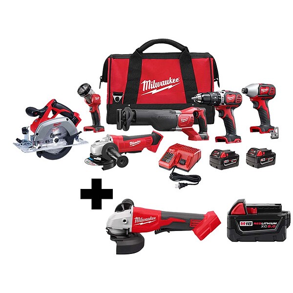 Milwaukee Tool M186-Tool Kit, M18 Grinder, M18 5.0 - 2696-26, 2686-20, 48-11-1850