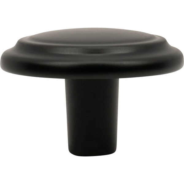 Designperfect 1-1/4 Diameter Round Cabinet Knob, Matte/Flat Black, 10PK - DPA10R92KBLK