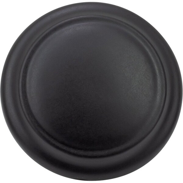 Designperfect 1-1/4 Diameter Round Cabinet Knob, Matte/Flat Black, 10PK - DPA10R92KBLK