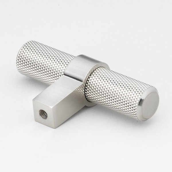Gliderite Hardware 2-1/4 in. Knurled Steel Cabinet T-Bar Knob - 8002-T-SS - 8002-T-SS-1