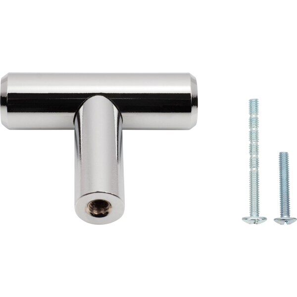 Designperfect 1-9/16 Overall Length Cabinet T-Knob, Polished Chrome, 25PK - DPA25T14KPC