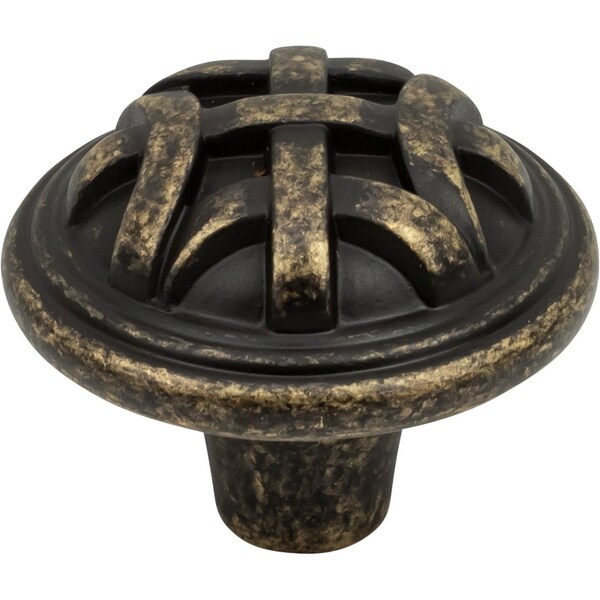Designperfect 1-1/4 Diameter Round Cabinet Knob, Weathered Brass, 25PK - DPA25L68KWB