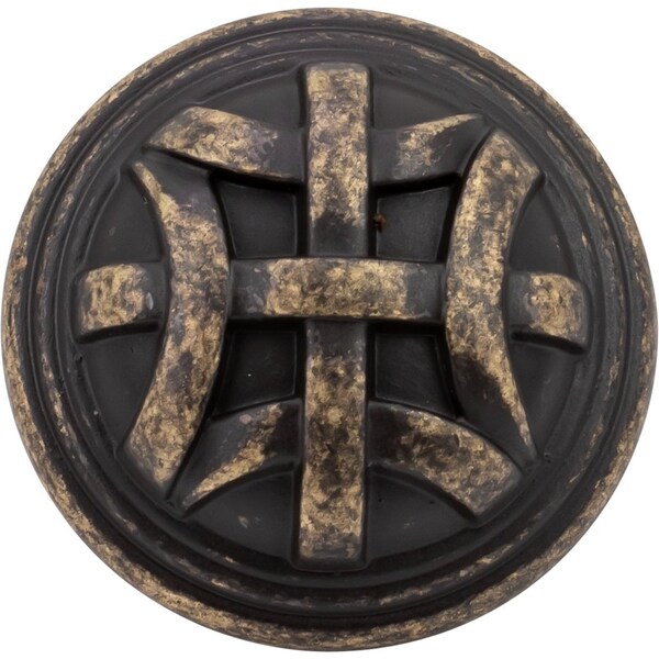 Designperfect 1-1/4 Diameter Round Cabinet Knob, Weathered Brass, 25PK - DPA25L68KWB