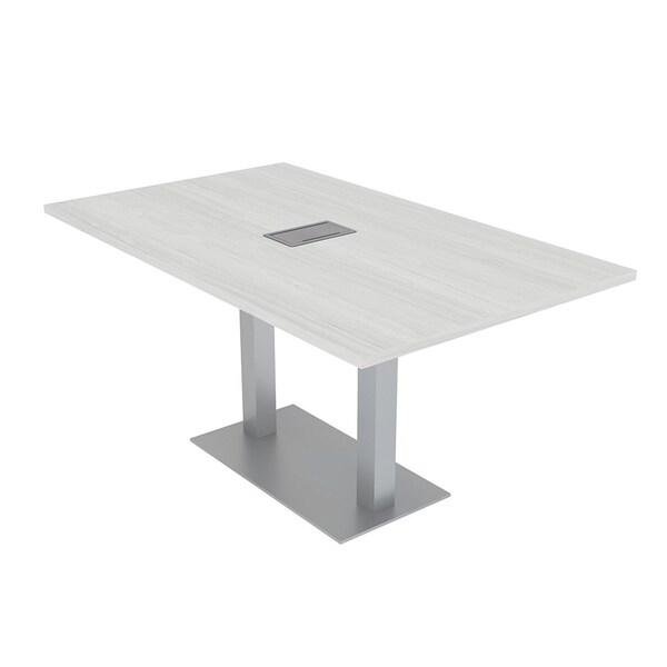 Skutchi Designs 35.5 in W, 71.5 in L, 29 in H, Engineered Wood Top, White - HAR-REC-36X72-DOU-ELEC-WHITECYPRESS