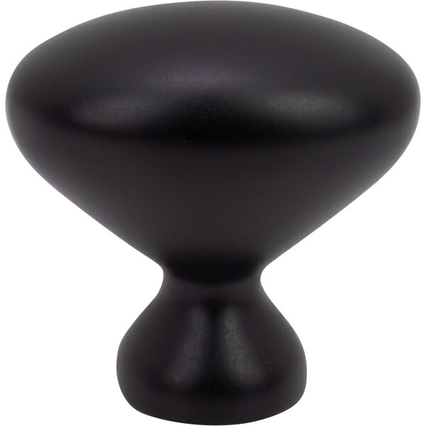 Designperfect 1-1/4 Overall Length Oval Cabinet Knob, Matte/Flat Black, 10PK - DPA10B7KBLK