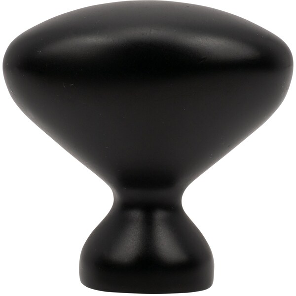 Designperfect 1-1/4 Overall Length Oval Cabinet Knob, Matte/Flat Black, 10PK - DPA10B7KBLK