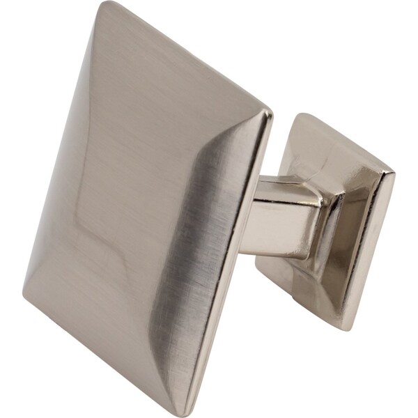 Designperfect 1-3/16 Overall Length Square Cabinet Knob, Brushed Satin Nickel, 25PK - DPA25S94KSNB