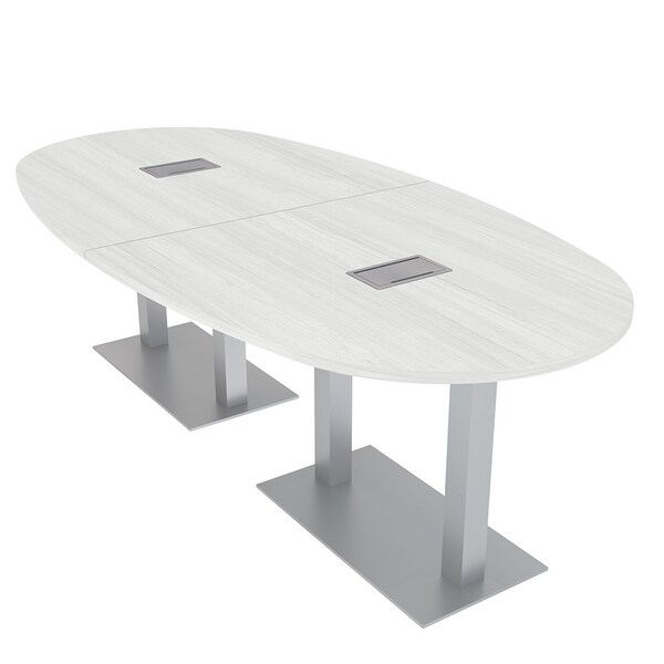 Skutchi Designs 45 in W, 96 in L, 29 in H, Engineered Wood Top, White - HAR-BOVL-46X92-DOU-ELEC-WHCYPRESS