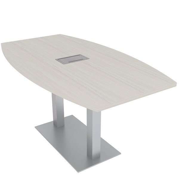 Skutchi Designs 33.5 in W, 59.5 in L, 29 in H, Engineered Wood Top, Ivory - HAR-BOT-34X60-DOU-ELEC-XD1026