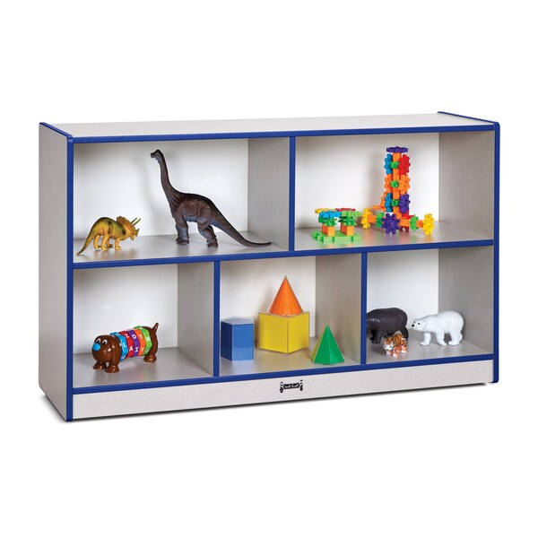 Jonti-Craft Rainbow Accents Low Single Mobile Storage Unit, Blue - 0392JCWW003