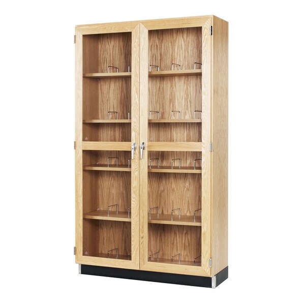 Diversified Spaces Hardwood, Solid Oak Microscope Storage Case, 48 in W, 84 in H - 372-4816K