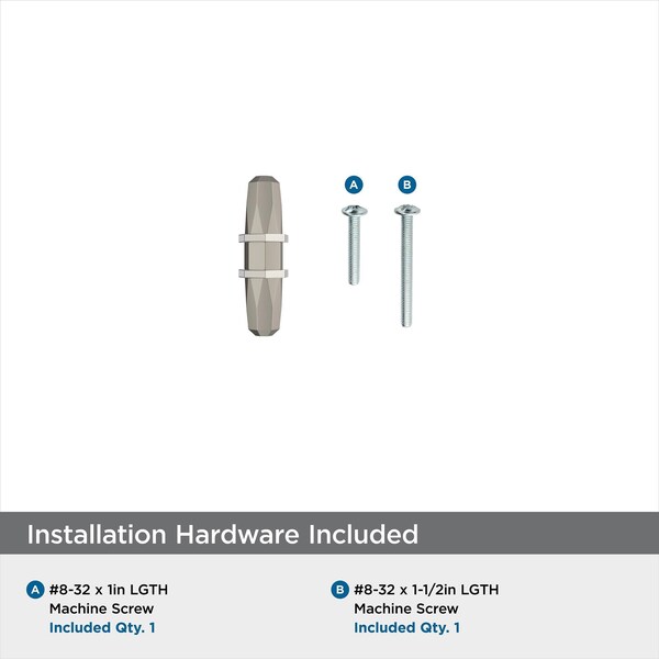 Amerock London 2-1/2 in 64 mm Length Satin Nickel/Polished Chrome Cabinet Knob - BP36647G1026