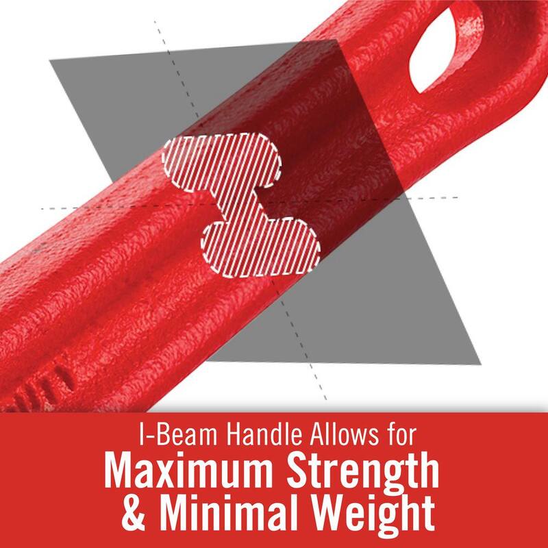 Llave de cadena con trinquete de servicio pesado RIDGID de 20-1/4 pulgadas con mango en forma de viga I, capacidad para tubos de 5 pulgadas - 31325