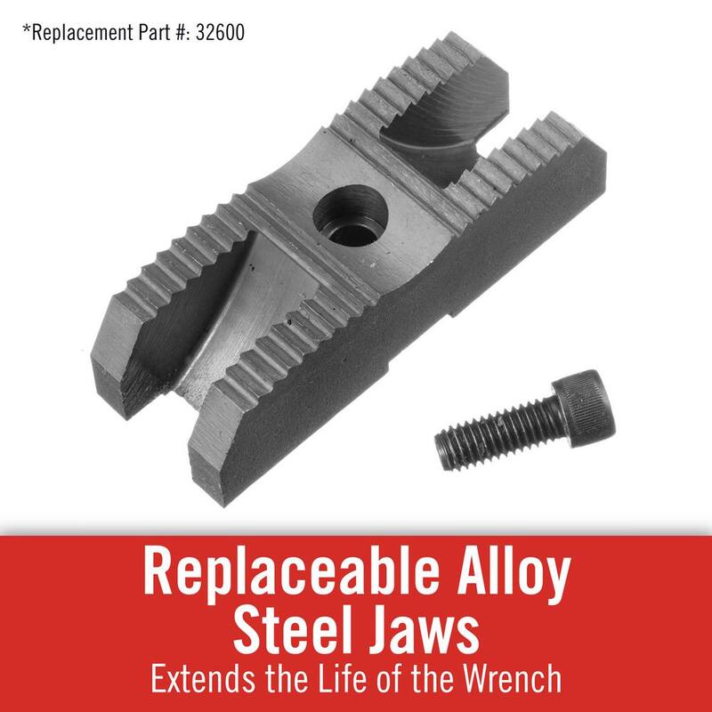 Llave de cadena con trinquete de servicio pesado RIDGID de 20-1/4 pulgadas con mango en forma de viga I, capacidad para tubos de 5 pulgadas - 31325