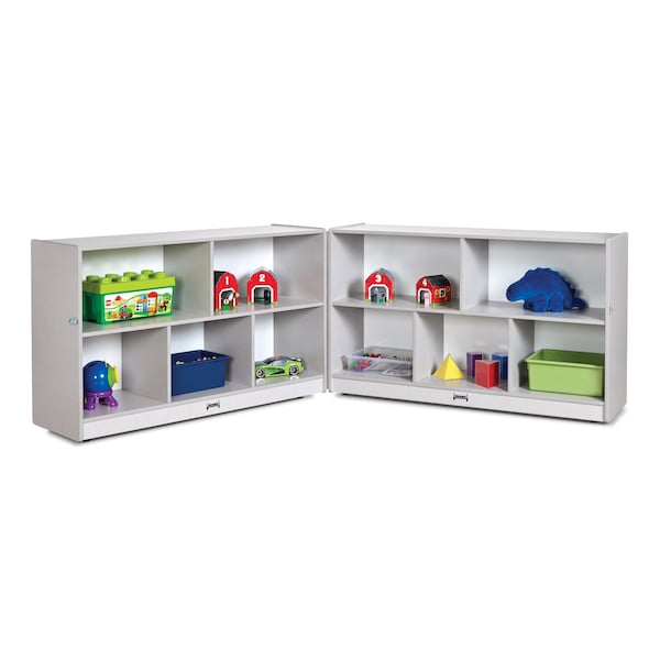 Jonti-Craft Rainbow Accents Low Mobile Fold-n-Lock, Gray - 0292JCWW000