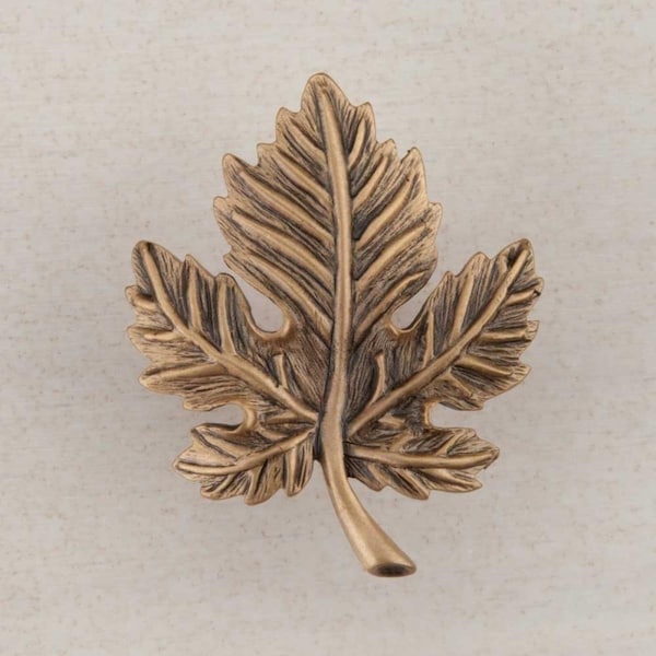 Acorn Mfg Artisan Collection Leaf Knob, Museum Gold - DQ4GP