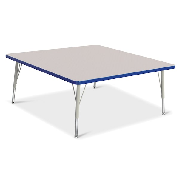 Jonti-Craft Berries Square Activity Table, 48 in. x 48 in., E-height, Freckled Gray/Blue/Gray - 6418JCE003