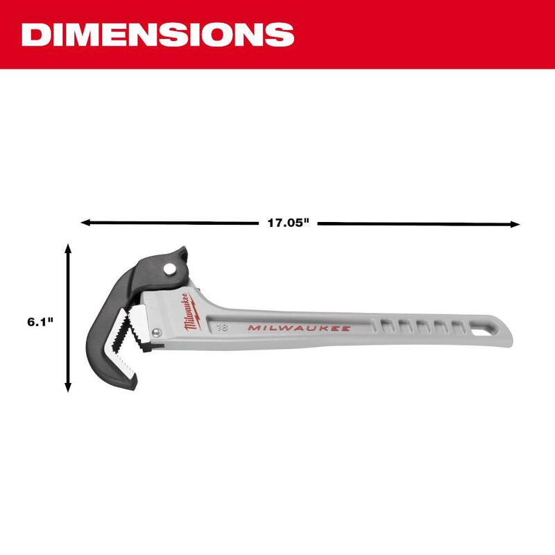 Llave de tubo de aluminio autoajustable de 18 pulgadas de Milwaukee - 48-22-7418