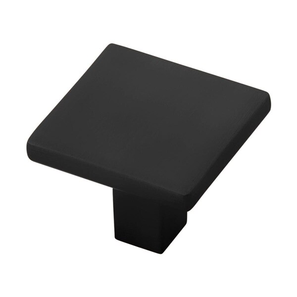 Belwith Products Belwith 1.25 in. Square Knob for Drawers, Matte Black - BWHH075341 MB