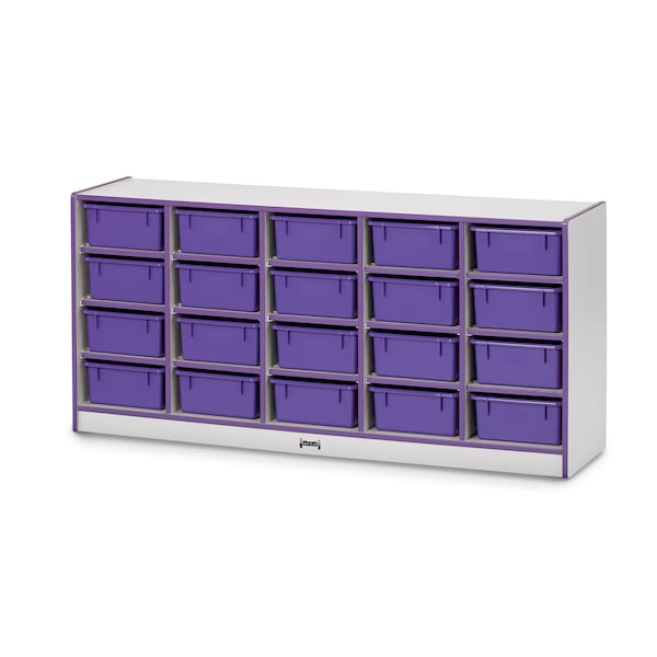 Jonti-Craft Rainbow Accents 20 Tub Mobile Storage, with Tubs, Purple - 4021JCWW004