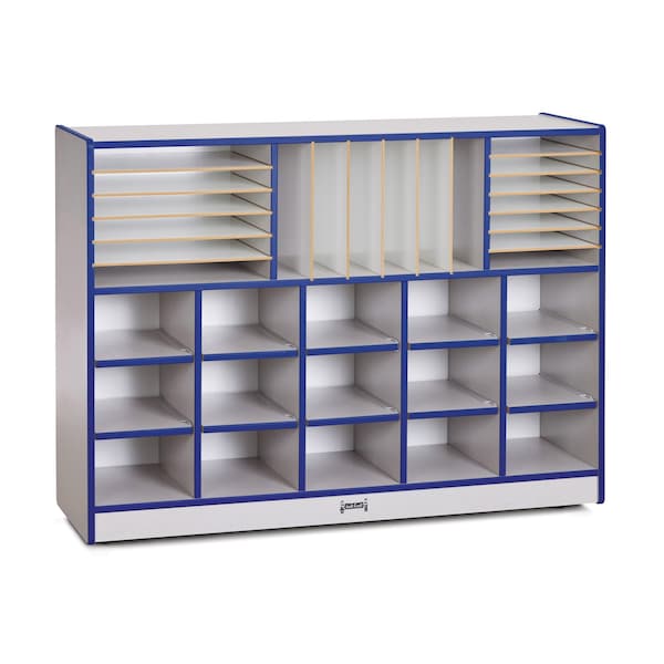 Jonti-Craft Rainbow Accents Sectional Cubbie-Tray Mobile Unit, without Trays, Blue - 0415JCWW003
