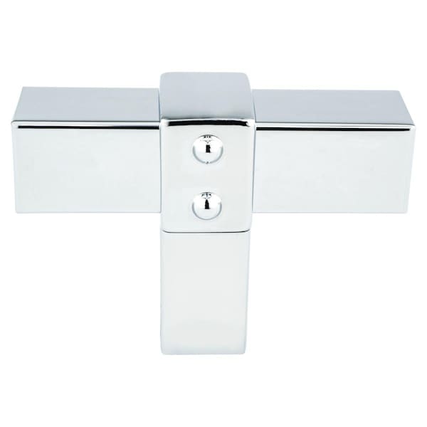 Curtilage 2 in. Rivet Rebel T-Shape Cabinet Knob, Polished Chrome - CU3336715